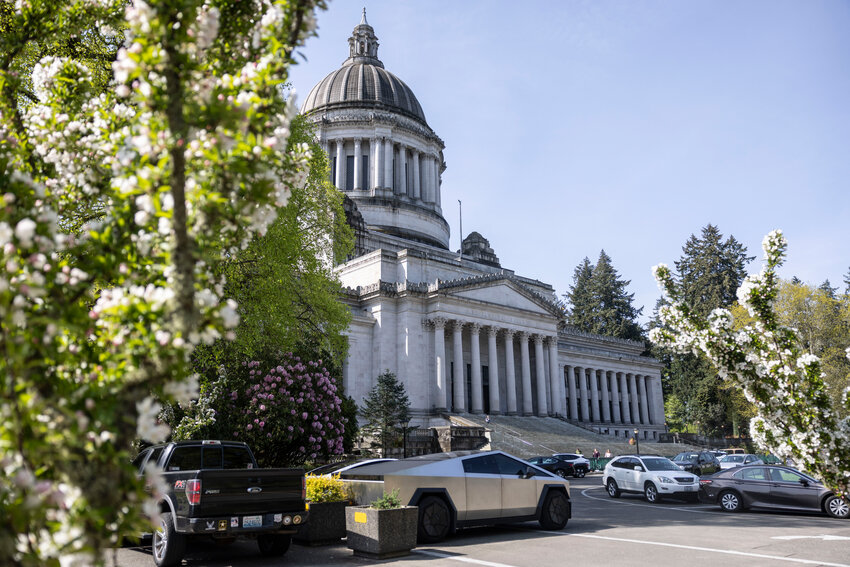 The Washington state Capitol is pictured in Olympia on Friday, April 25.