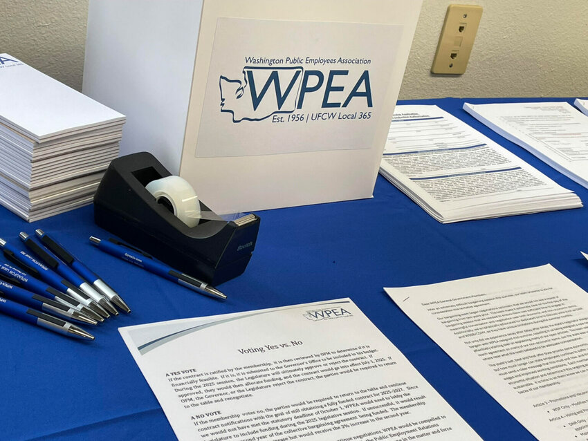 Members of the Washington Public Employees Association will go without a wage hike for a year. They turned down a contract last fall. They eventually ratified a new deal in March, lawmakers chose not to fund it in the budget. (Jerry Cornfield/Washington State Standard)