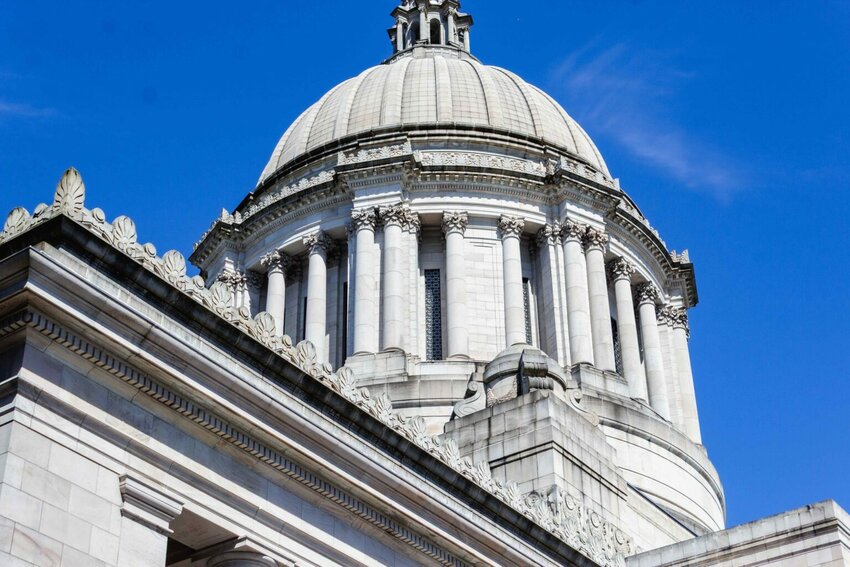 The Washington state Capitol on April 18, 2025. (Photo by Jacquelyn Jimenez Romero/Washington State Standard)