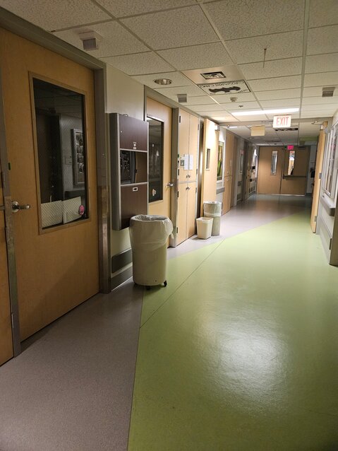 After closing its 24-bed youth psychiatric unit in September, Providence Sacred Heart Medical Center renovated two rooms in its general pediatric unit (seen here) to care for patients with acute psychiatric needs. Those rooms are closest to the unit's exit, which is not locked from the inside.