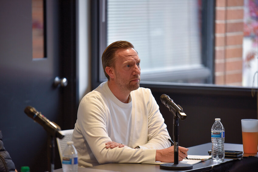 Ridgefield Mayor Matt Cole speaks during a May 15 council workshop, where he expressed support for preserving the city's history through intentional planning and storytelling as part of the Envision Ridgefield 2045 comprehensive plan update.