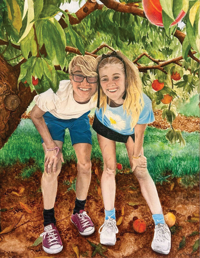 &ldquo;Peachy Keen&rdquo; by Kelso High School student Mia Johnson won first place in the 2025 Congressional Art Competition.