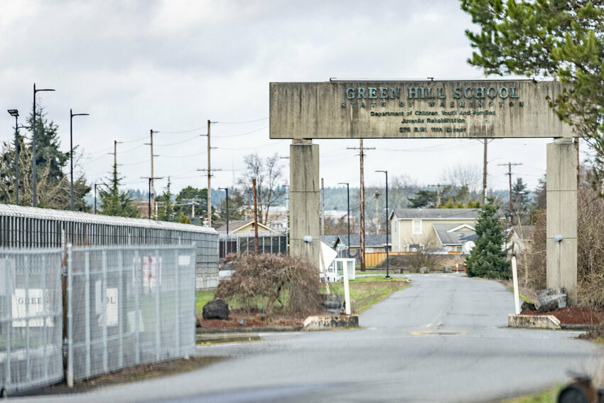 The entrance of Green Hill School in Chehalis on Thursday, Feb. 22, 2024.