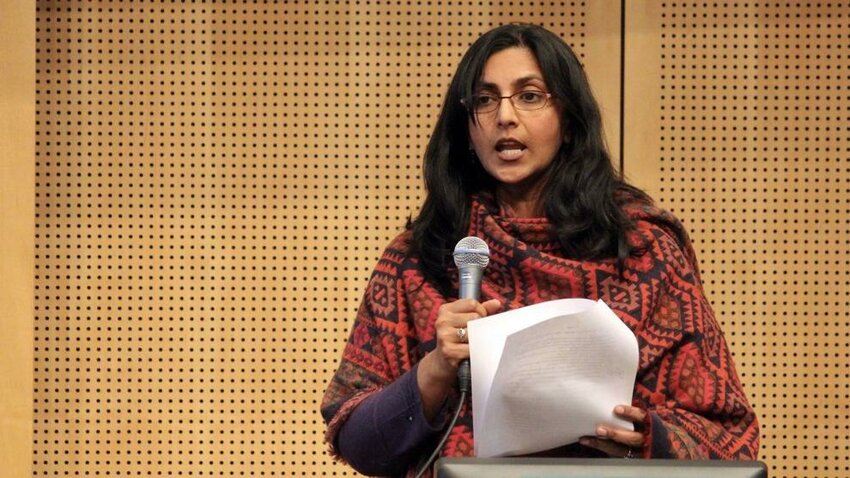 Seattle City Council member Kshama Sawant speaks to her colleagues during a council meeting