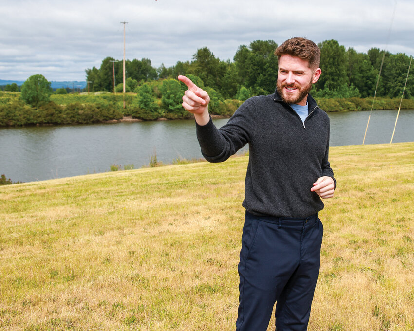 New Port of Ridgefield Executive Director Ethan Perry envisions the plans for the waterfront development project on Thursday, June 5, which will begin with a new park featuring additional public space, trails, an amphitheater, and more.