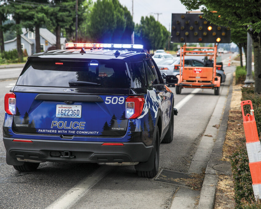 A vehicle that was speeding into the construction zone on state Route 502 near Northwest 29th Avenue rear-ended another vehicle that had slowed as another car in front of it turned on June 11. The crash occurred while police were setting up Officer Manny 2.0 nearby, a tool designed to prevent such collisions.