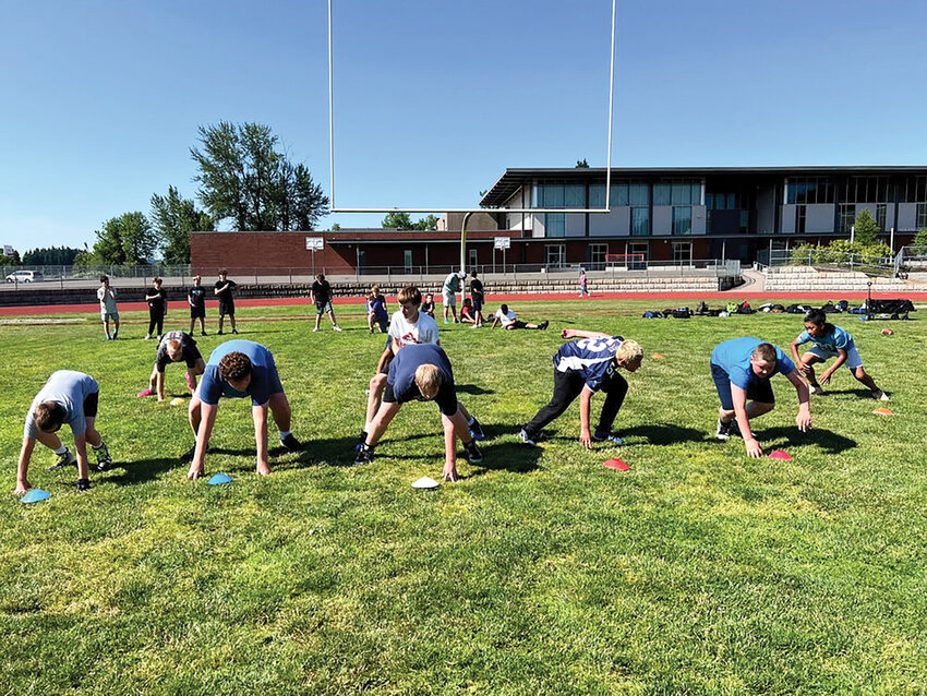 Hockinson Middle School students practice football for the first time since the 1990s as a donation allowed the school to have a football team for the 2025-26 school year.