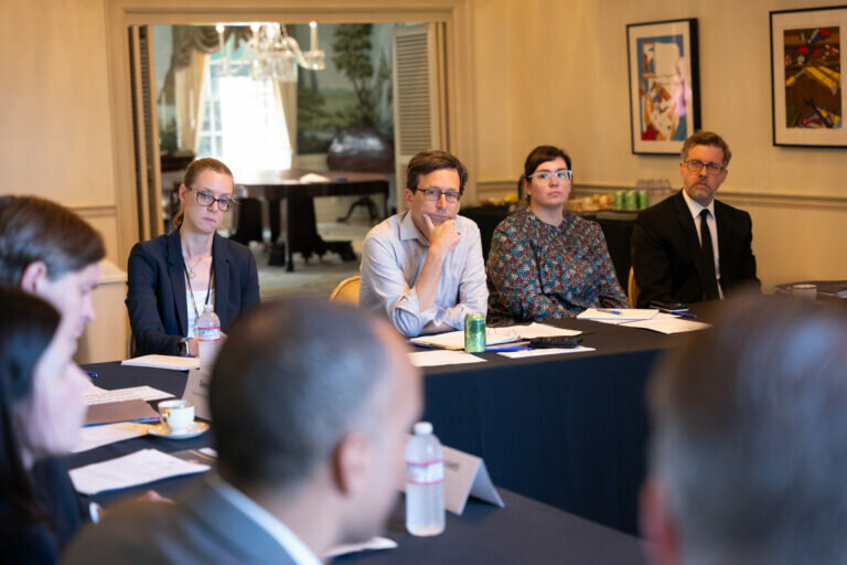 Washington Gov. Bob Ferguson, center, met with several statewide elected officials on June 23, 2025 to discuss the how federal funding cuts under discussion in Congress and by the Trump Administration could impact the state. (Photo courtesy of Washington governor&rsquo;s office)