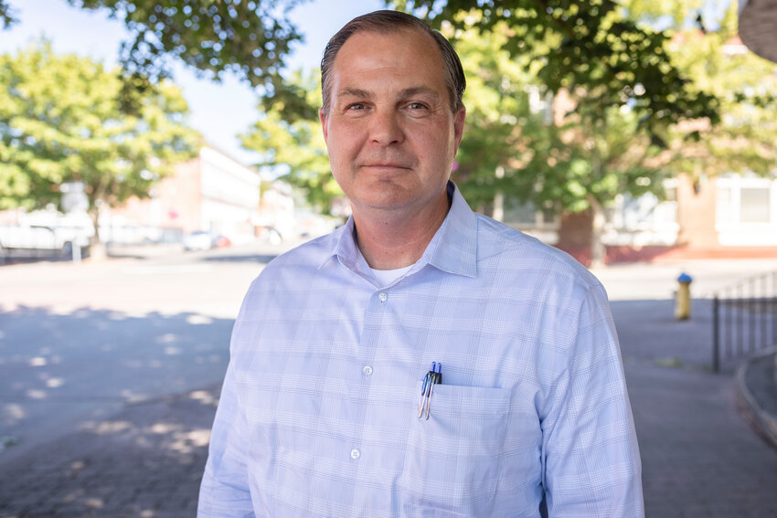 Sen. John Braun poses for a photo outside The Chronicle's former office in Centralia on Thursday, July 17.