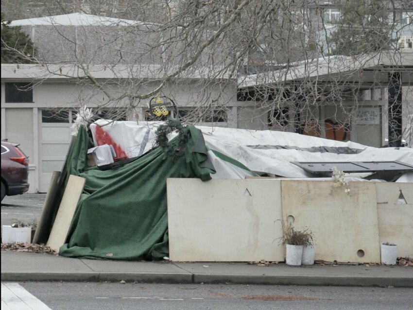 A homeless tent set up in  Seattle.