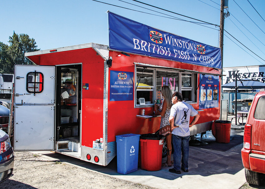 Customers begin flocking to Winston&rsquo;s Fish and Chips in Battle Ground just before noon on Thursday, July 24.