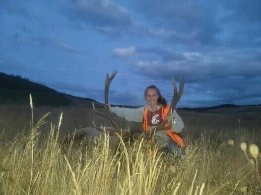 FILE PHOTO &mdash; Tanner Tobin, 14, of Chehalis, poses with the 7x7 bull she harvested with her youth elk tag that she drew through a Washington Department of Fish and Wildlife drawing in 2023.