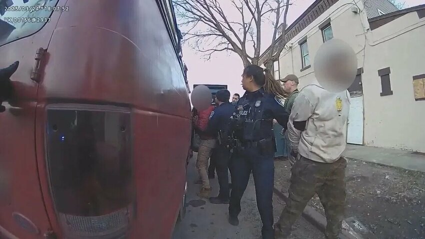 Federal immigration officers helped by Rochester, N.Y., police arrest men from Guatemala after a March traffic stop. The Trump administration has threatened the city over its sanctuary policies. City officials say some officers violated the policy by assisting in the arrests. (Photo courtesy of City of Rochester)