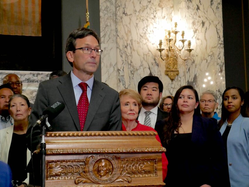 Ferguson said the state would, &ldquo;not be bullied or intimidated by threats and legally baseless accusations.&rdquo; (Photo by Bill Lucia/Washington State Standard)