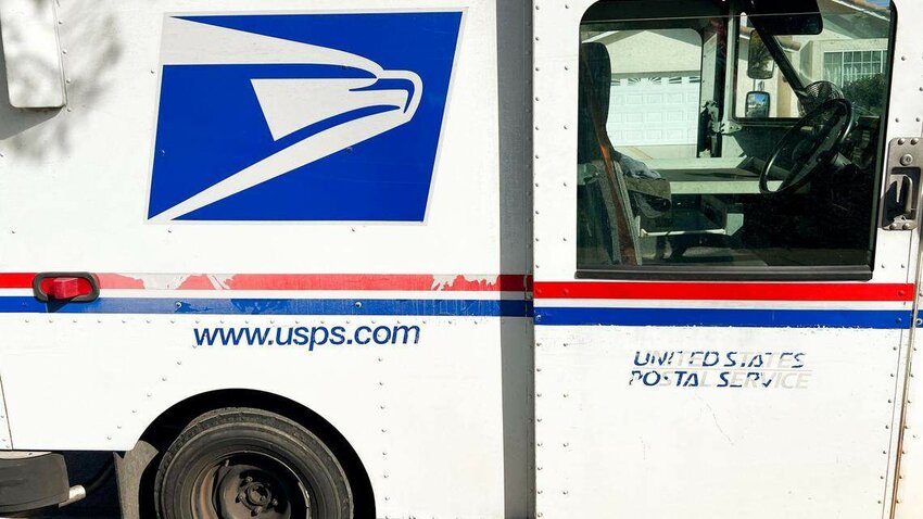 A United States Postal Service truck.
