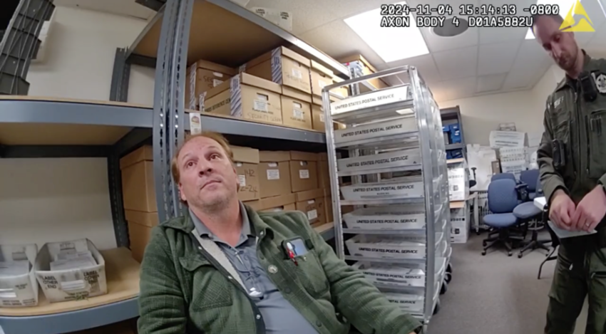 Screenshot of body cam footage obtained by The Center Square from Island County