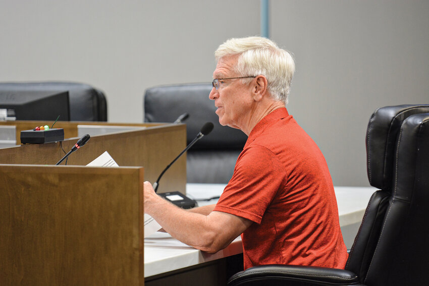 Rep. John Ley (R) of District 18 addresses the C-Tran Board during public comments on Sept. 3, at the board&rsquo;s meeting in  Vancouver. Ley emphasized that smaller cities in Clark County have been paying into public transportation taxes without receiving proportional representation on the board.