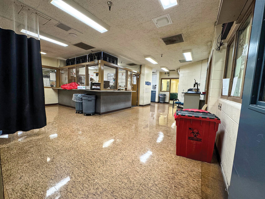 A single entryway for new inmates at the Clark County Jail, seen right, creates a bottleneck during peak hours, often delaying processing for over an hour. Director of Jail Services David Shook says the bottleneck highlights the need for an urgent remodel.