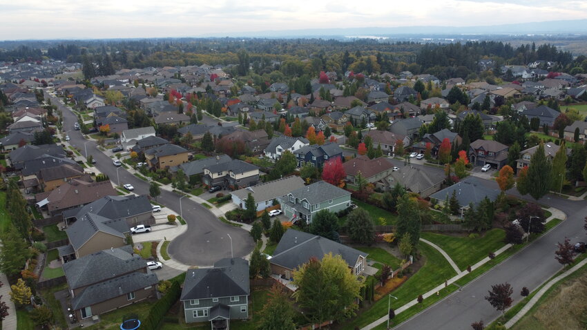 A recently built housing complex in south Ridgefield reflects the city&rsquo;s rapid residential growth. City officials said Ridgefield continues to shift away from reliance on residential construction revenue toward a more stable retail sales tax base as part of its long-term financial plan.
