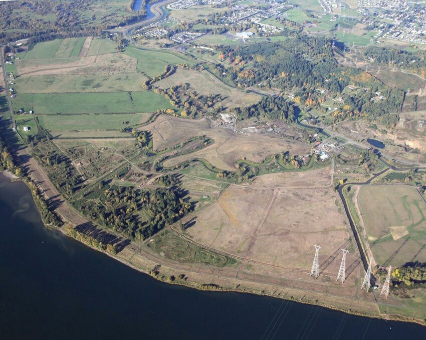 Barlow Point seen from above with northwest Longview in the background on October 29, 2011. The 282 acre site could be the new home of a sustainable aviation fuel company.