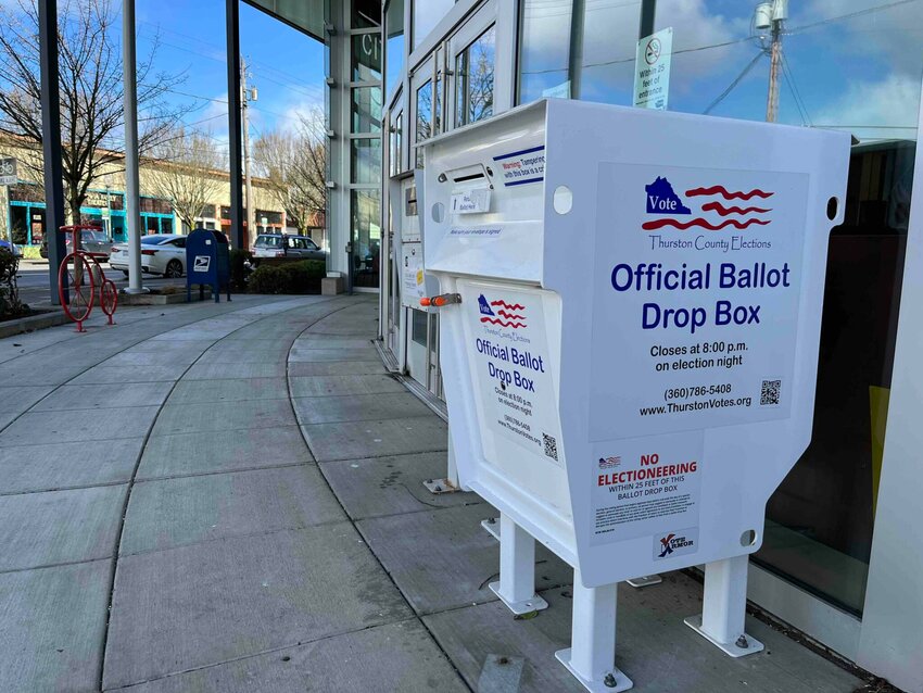 A ballot dropbox in Olympia, Wash. on March 12, 2024. (Bill Lucia/Washington State Standard)