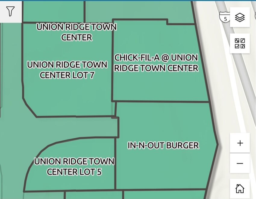 A Chick-fil-a fast food restaurant location has appeared on the Ridgefield active development map just north of the current In-N-Out Burger at the Union Ridge Town Center. The status is listed as &ldquo;pending,&rdquo; meaning that an application has been submitted to the city of Ridgefield.