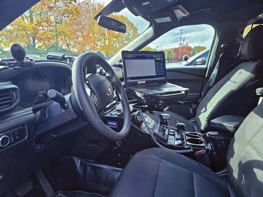 A Battle Ground police vehicle is equipped with a radar unit, computer and emergency lights, bringing its total cost to roughly $100,000. The city plans to add one more patrol car and two new officers if the proposed 0.1% sales tax for police services is approved.