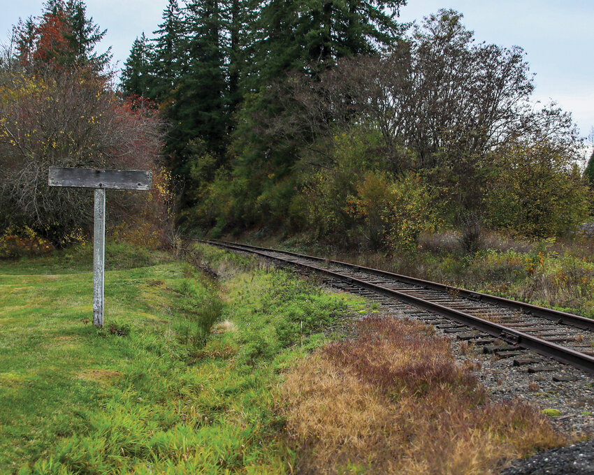 The sign for the Crawford train depot still exists today in a yard just north of the railroad crossing on Northeast 249th Street near Battle Ground Lake State Park.