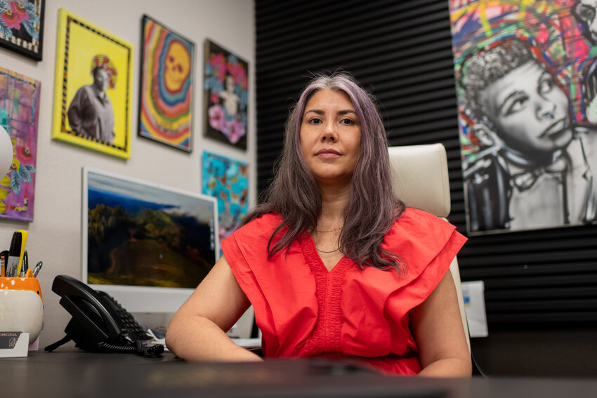 Camerina Zorrozua, co-founder and legal director of The Way to Justice, a non-profit legal aid organization led and created by women of color, poses for a photo in her office at The Way to Justice on Thursday, May 1, 2025 in Spokane, Wash.