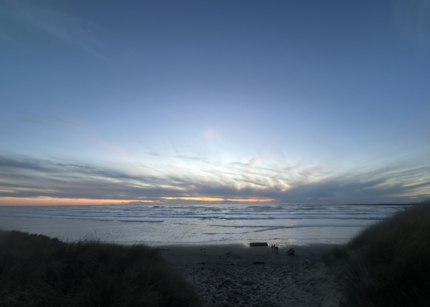 The sun sets at South Beach State Park near Newport. A letter from a Texas-based contractor spurred fears in Newport that the federal government would try to establish an immigration detention facility on Oregon&rsquo;s Central Coast. (Photo by Alex Baumhardt/Oregon Capital Chronicle)