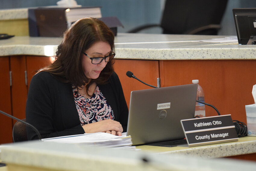 Clark County Manager Kathleen Otto outlines the county&rsquo;s 2026 budget forecast during a Nov. 12 Clark County Council work session. Otto emphasized that rising costs and years of limited revenue growth have created a persistent structural deficit.