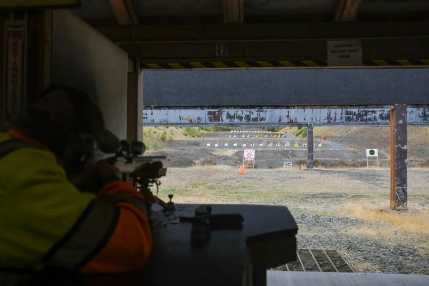 Member Robert McGinnis shoots at targets at the Cowlitz Public Shooting Range in 2024 in Castle Rock. Starting in 2026, Cowlitz County staff will temporarily operate the gun range.
