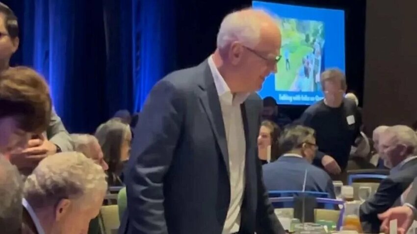 Minnesota Gov. Tim Walz attends a fundraiser for Washington state Gov. Bob Ferguson, Dec. 9, 2025.