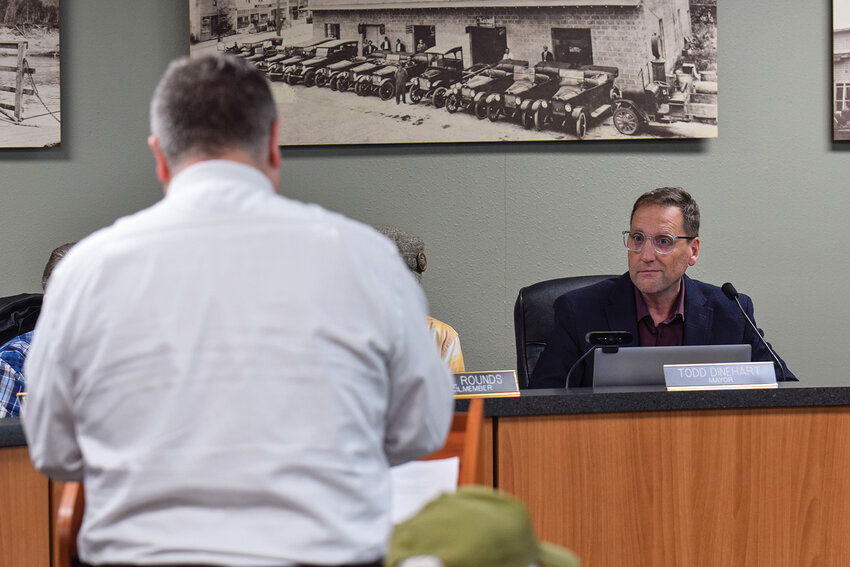 Woodland Chamber of Commerce President Neil Butler speaks to the City Council on Monday, Dec. 8. The council voted 4-3 to provide no Lodging Tax Advisory Committee funding for the Visitor Center, which is now set to close in January.