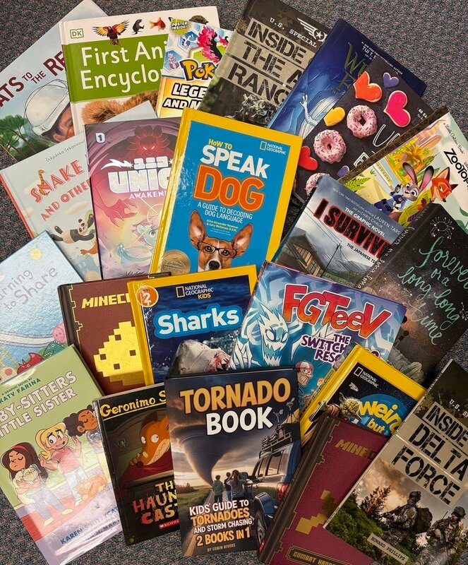 Union Ridge Elementary School families purchased 74 replacement books from a wish list created by librarian Jubilee Roth, clearing overdue book fees and replenishing library shelves.