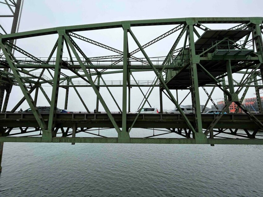 The Interstate 5 bridge over the Columbia River is considered &ldquo;obsolete&rdquo; by the Federal Highway Administration because its lanes aren&rsquo;t wide enough, there are no shoulders and its design fails to meet the burgeoning traffic demand. (Grant Stringer/States Newsroom)