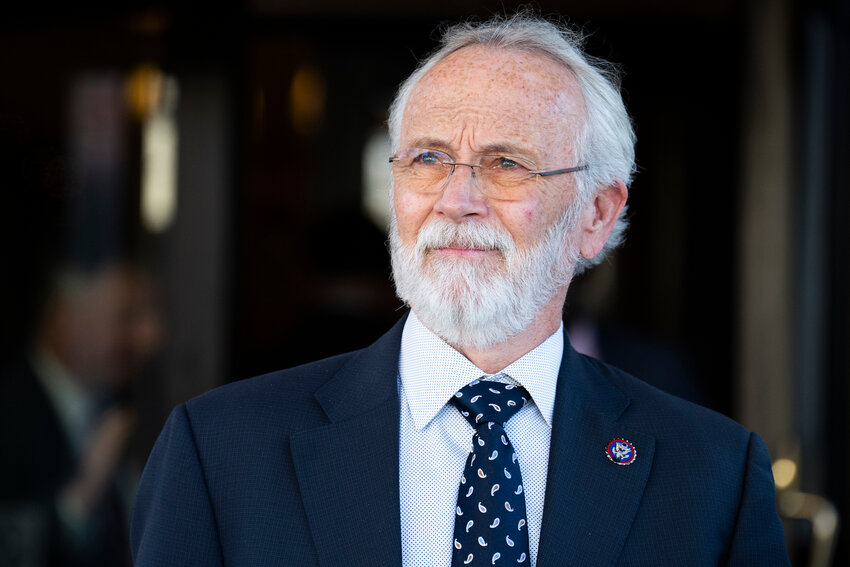 Rep. Dan Newhouse, R-Wash., leaves a meeting of the House Republican Conference at the Capitol Hill Club on Wednesday, December 1, 2021. (Credit Image: &copy; Tom Williams/Congressional Quarterly via ZUMA Press)