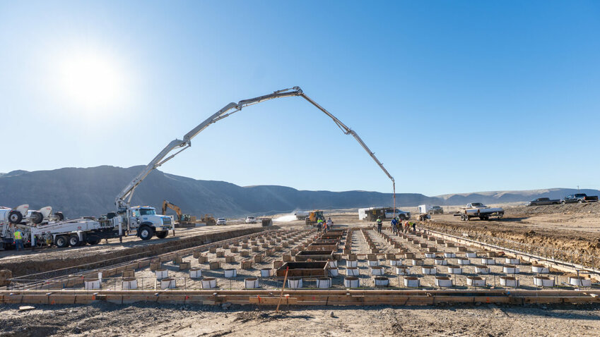 Construction at the site of Helion&rsquo;s planned fusion power plant in Malaga, Washington, in Chelan County. The company has a power purchase agreement to provide energy from the facility to Microsoft by 2028. It announced that it had begun work at the site in 2025. (Photo courtesy of Helion)
