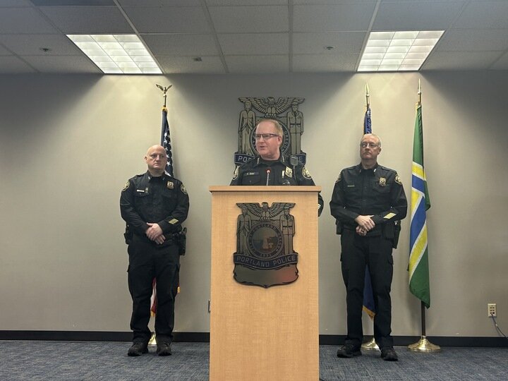 Portland Police Chief Bob Day speaks at a press conference on Friday, Jan. 9, 2026. (Photo by Shaanth Nanguneri/Oregon Capital Chronicle)