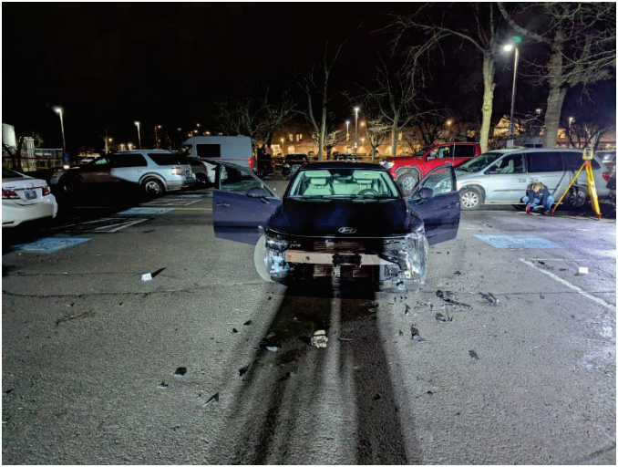 A photo of a damaged vehicle owned by U.S. Customs and Border Protection released after Thursday&rsquo;s shooting in Portland by federal agents. (Courtesy of Federal Bureau of Investigation)