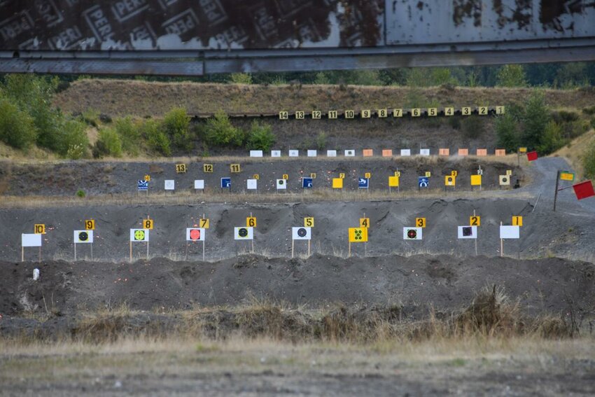 Targets line the Cowlitz Public Shooting Range in 2024 in Castle Rock. The nonprofit Cowlitz Game and Anglers' will continue to run the range in 2026.