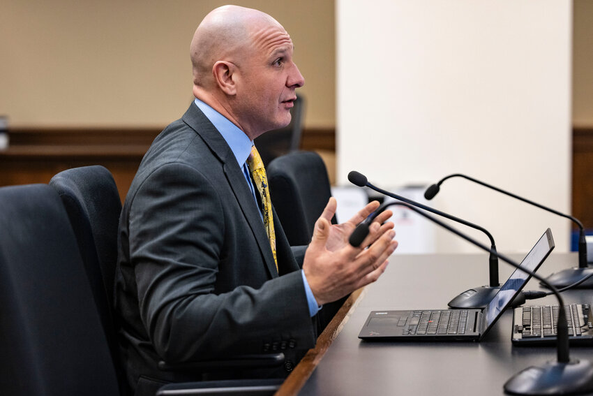 Rep. Peter Abbarno, R-Chehalis, speaks in favor of House Bill 2343 during an Environment and Energy Committee public hearing on Thursday, Jan. 22, in Olympia.