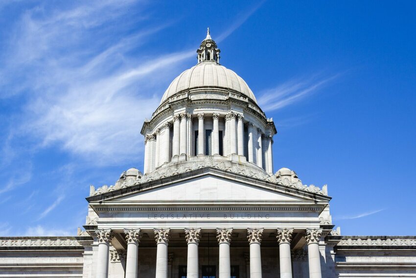The Washington state Capitol on April 18, 2025. (Photo by Jacquelyn Jimenez Romero/Washington State Standard)