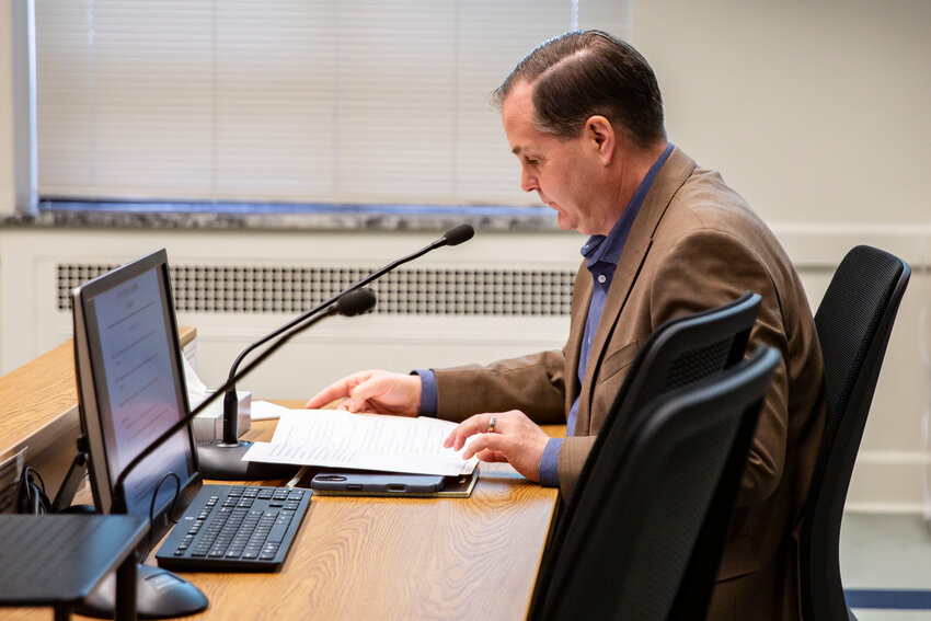State Sen. John Braun, R-Centralia, appears in the Washington state Senate Agriculture and Natural Resources Committee on Thursday, Jan 29, to testify on Senate Bill 6192.