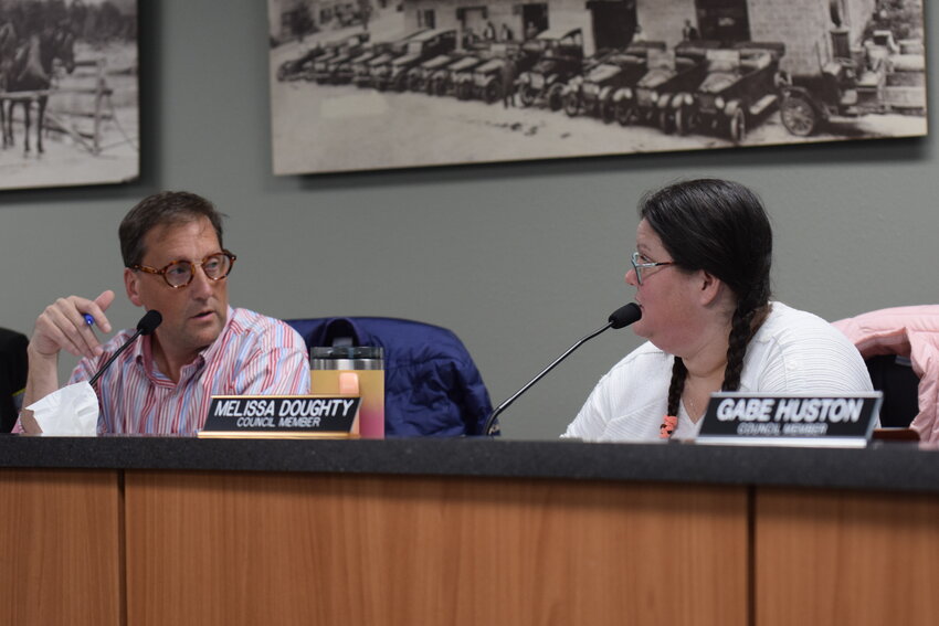 Mayor Todd Dinehart speaks during a Woodland City Council meeting on Feb. 2 before directing city staff to take the final vote on a cannabis retail ordinance. The council voted 4&ndash;2 to allow cannabis retail in the city&rsquo;s C-2 Highway Commercial zone.
