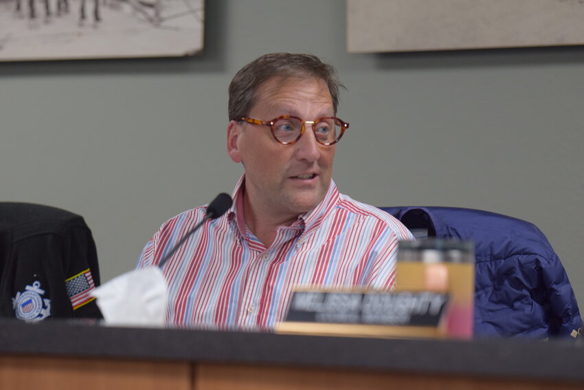 Woodland Mayor Todd Dinehart speaks from the dais during the Woodland City Council meeting on Monday, Feb. 2. Dinehart said the council would hold a future workshop to further discuss LTAC funding.