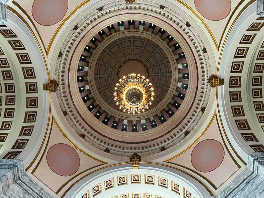 A view of the rotunda from inside the Washington state Capitol building (Photo by Washington State Standard)