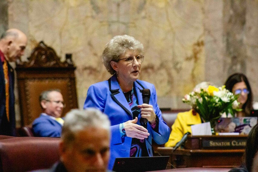 Sen. Shelly Short, R-Addy, seen on the Senate floor during the 2025 session. (Photo by Jacquelyn Jimenez Romero/Washington State Standard)