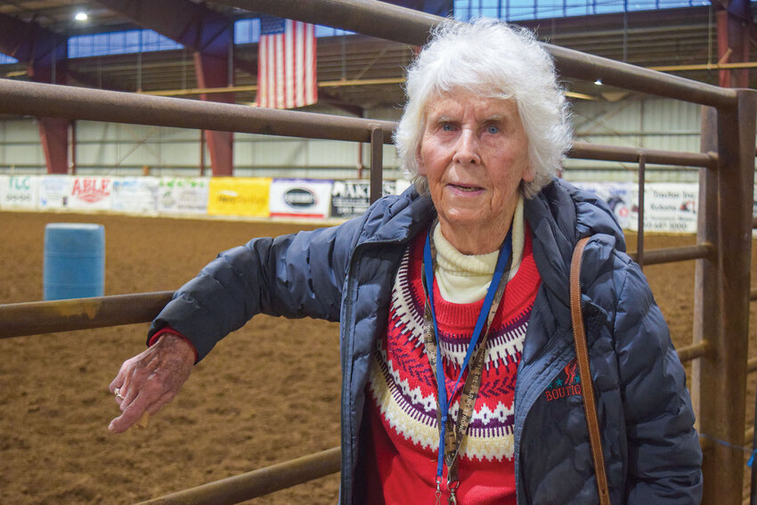 Clark County Saddle Club Secretary Fran Duncan stands inside the Clark County Saddle Club&rsquo;s arena in Battle Ground. After roughly two years in the CIA and retiring from a 42-year teaching career, Duncan has continued serving the community through her involvement in the Saddle Club, the Clark County Executive Horse Council and local 4H programs.