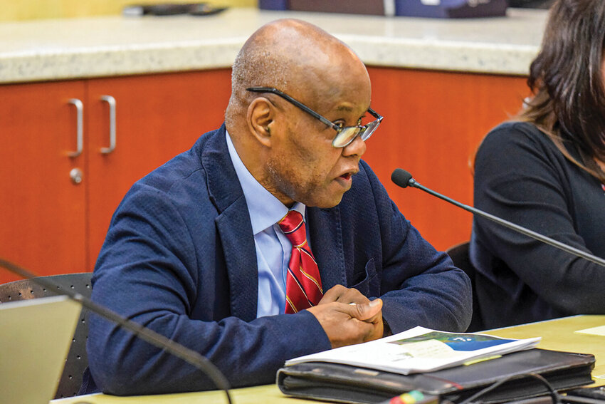 Clark County Community Planning Director Oliver Orjiako addressed the Clark County Council on Tuesday, Feb. 18. County staff presented the planning commission's recommendations regarding possible urban growth area expansions.